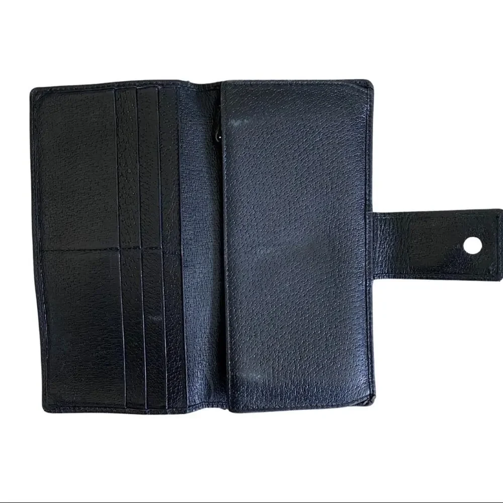 Gucci Black Signature GG Horsebit Buckle Wallet